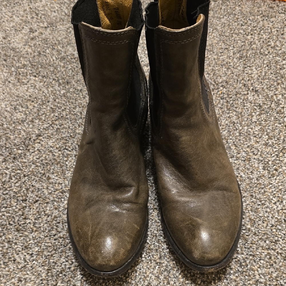 Frye Dark Brown Leather Ankle Boots